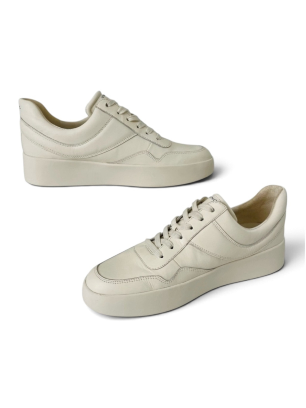 Vince Warren Court Platform Lace Up Sneakers Milk White Leather Womens 10 - Picture 4 of 16